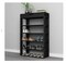 SogesPower 5 Tier Shoe Storage Shelf Free Standing Shoe Organizer for Entryway, Hallway, Black Wooden Shoe Rack
